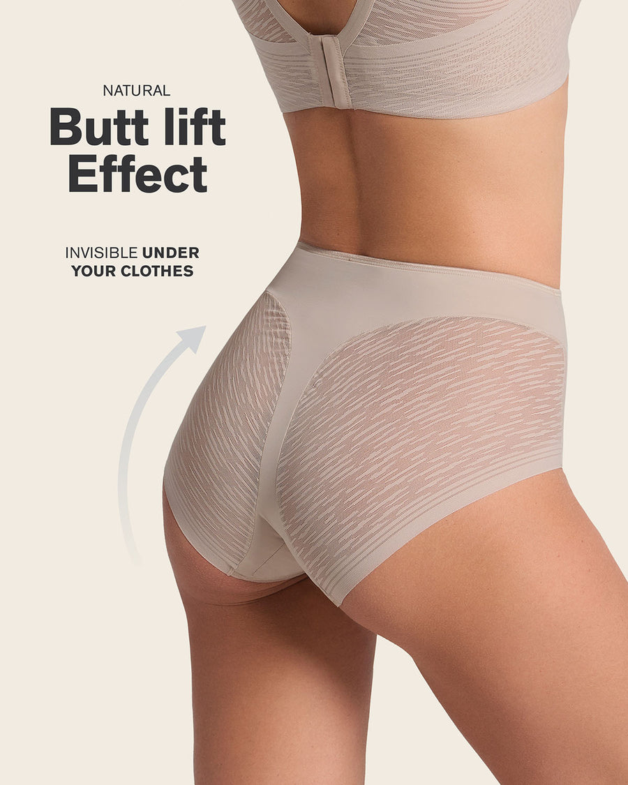2-Pack Sheer Undetectable High-Waisted Lace Panties Nude |Leonisa