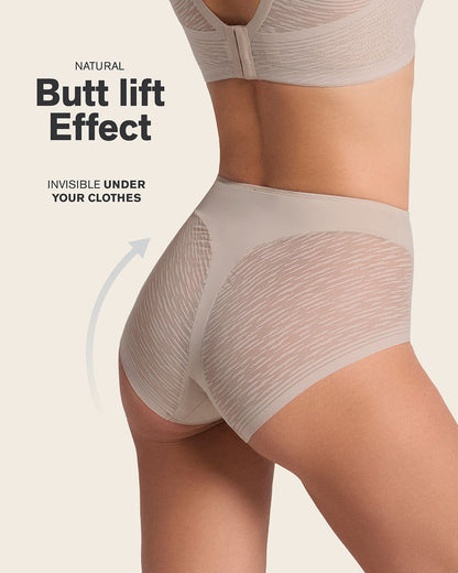 2-Pack Sheer Undetectable High-Waisted Lace Panties Nude |Leonisa
