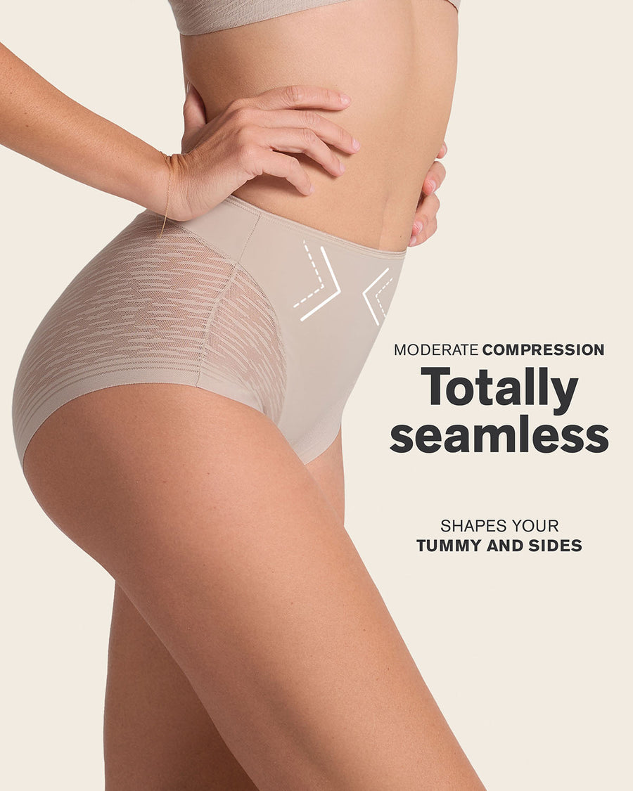 2-Pack Sheer Undetectable High-Waisted Lace Panties Nude |Leonisa