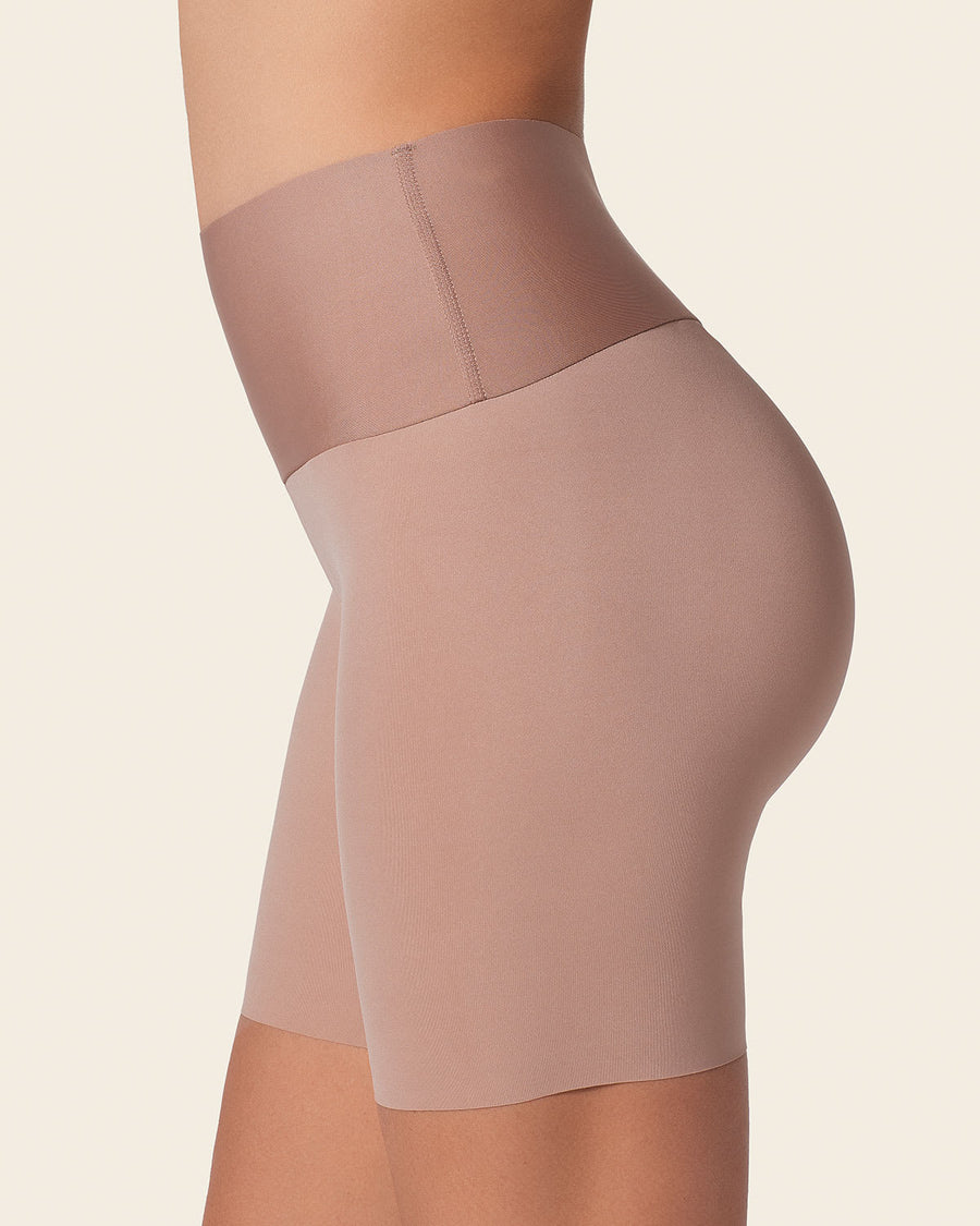 2-Pack Stay-In-Place Seamless Shapewear Shorts Brown |Leonisa