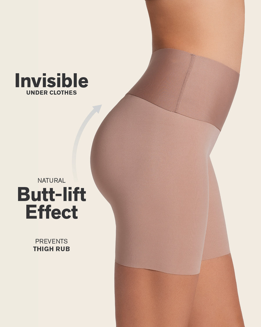 2-Pack Stay-In-Place Seamless Shapewear Shorts Brown |Leonisa