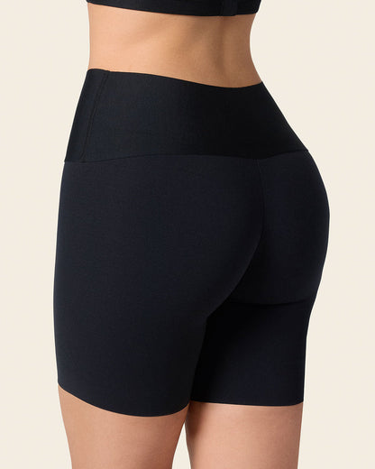 PowerStay Short & Stripe Undetectable Panty Bundle in Black  |Leonisa