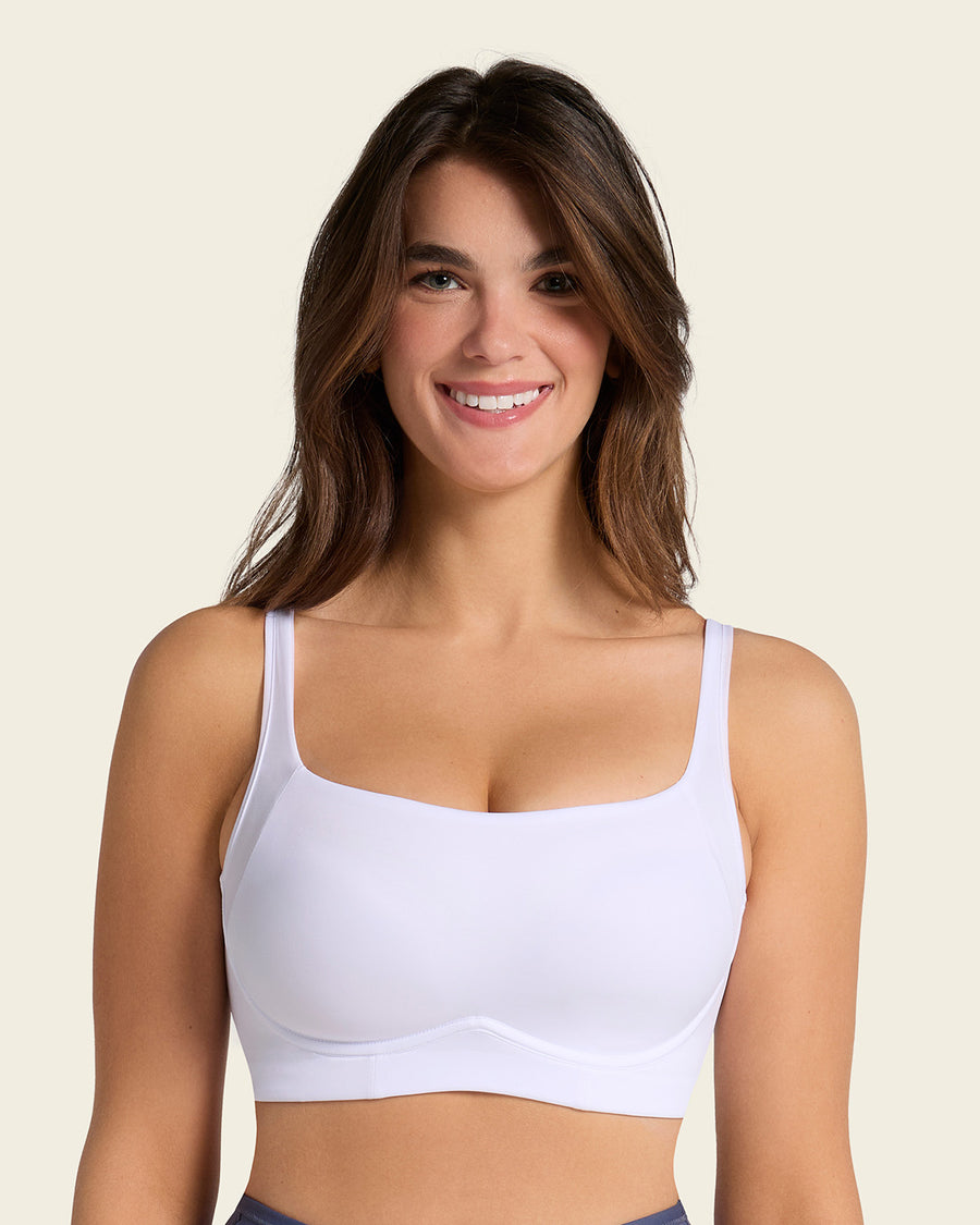 Everyday Bra + Stripe Undetectable Shaper Panty in White  |Leonisa