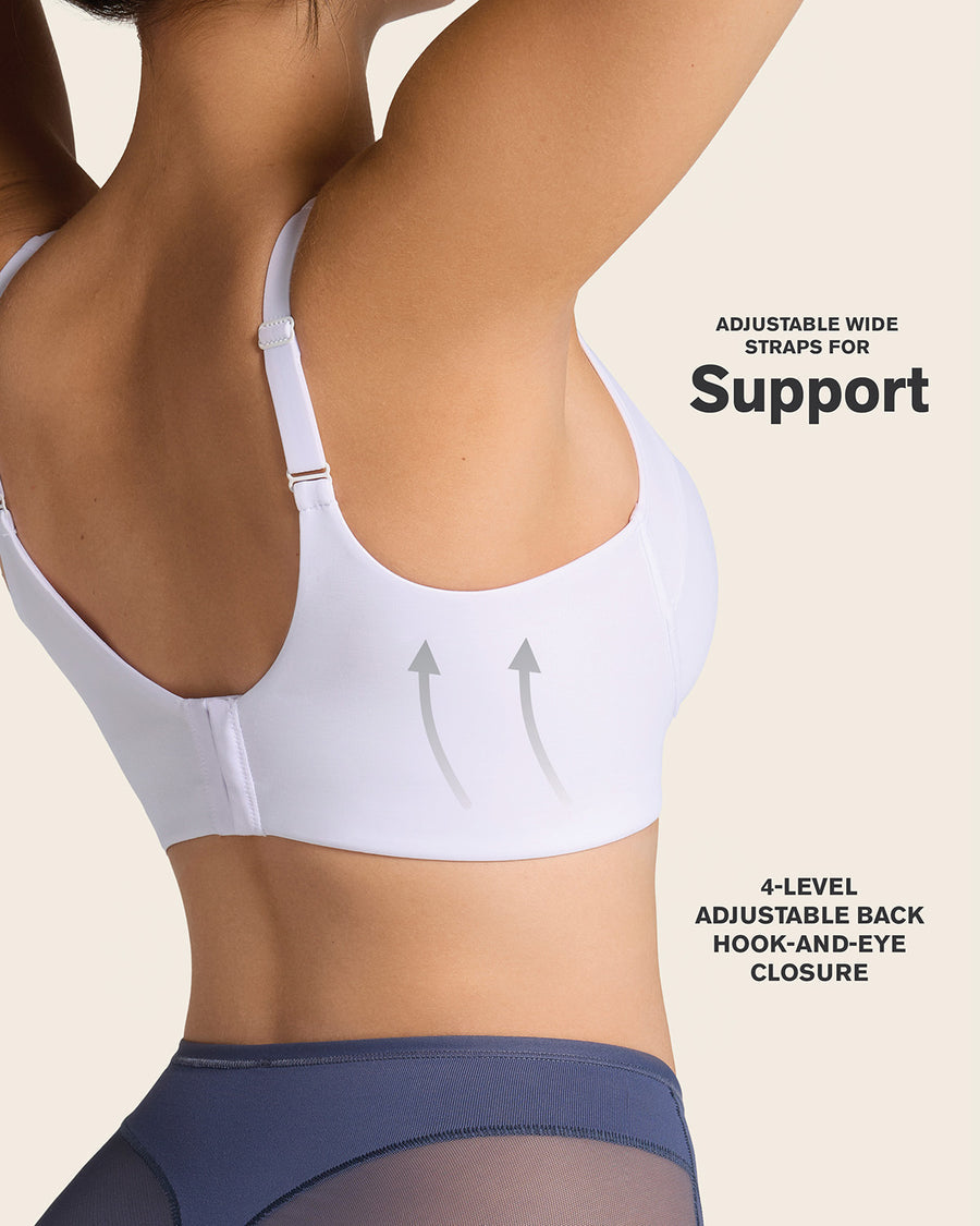 Everyday Bra + Stripe Undetectable Shaper Panty in White  |Leonisa