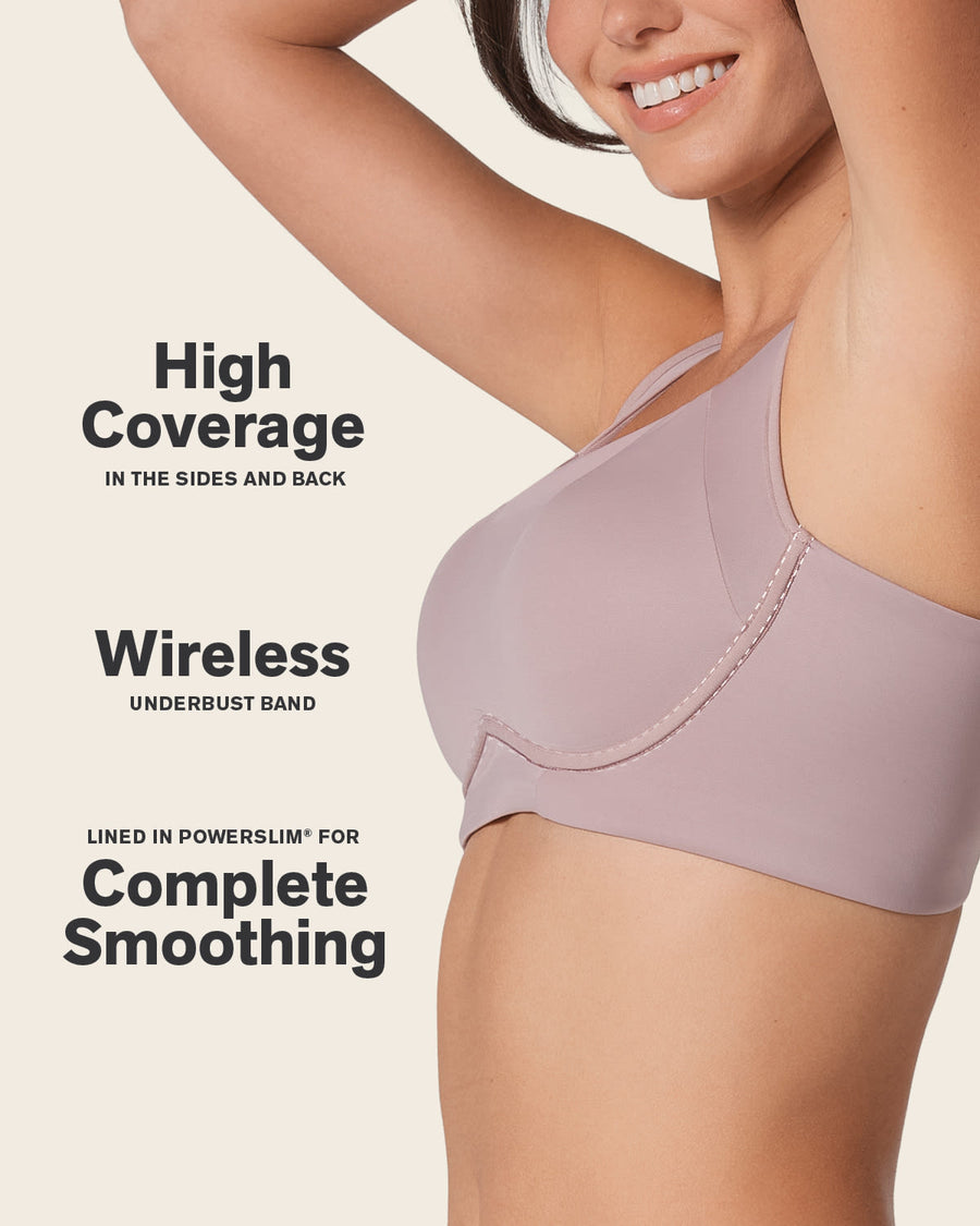 Everyday Bra + Stripe Undetectable Shaper Panty in Rosewood  |Leonisa