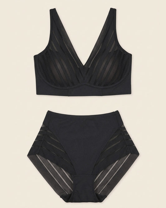 Daily Bra & Stripe Undetectable in Black  |Leonisa