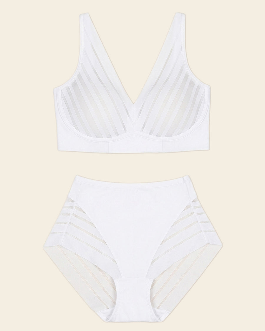 Daily Bra & Stripe Undetectable in White  |Leonisa