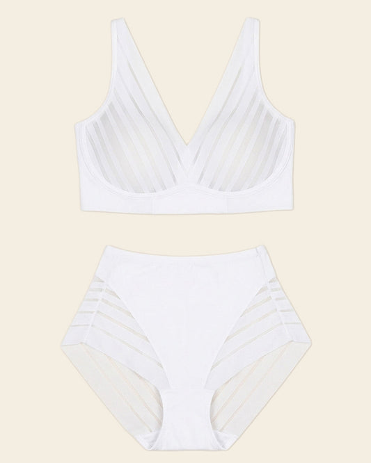 Daily Bra & Stripe Undetectable in White  |Leonisa