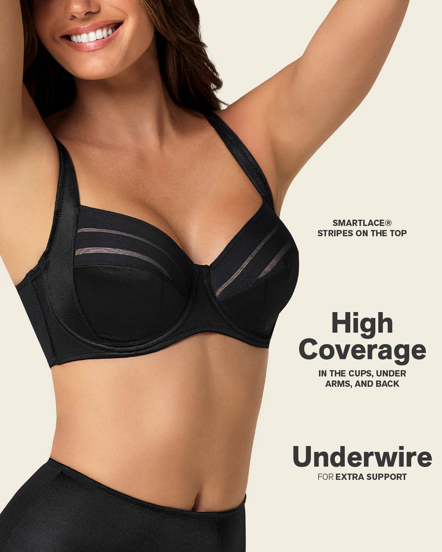 ContourFit Bra & Stripe Undetectable Panty in Black  |Leonisa