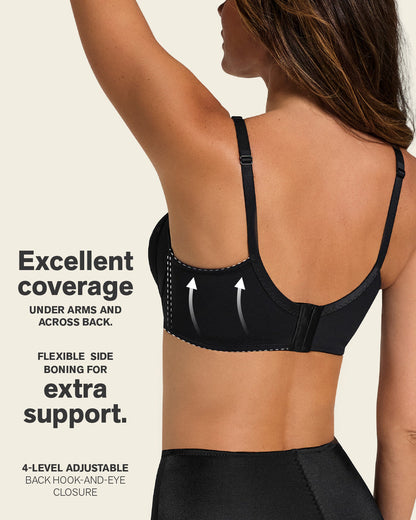 ContourFit Bra & Stripe Undetectable Panty in Black  |Leonisa