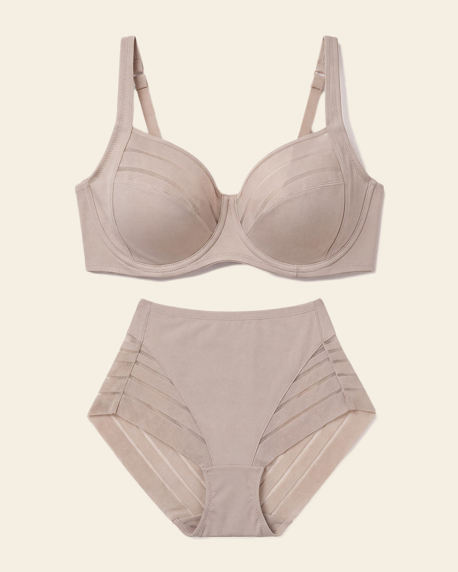 ContourFit Bra & Stripe Undetectable Panty in Nude  |Leonisa