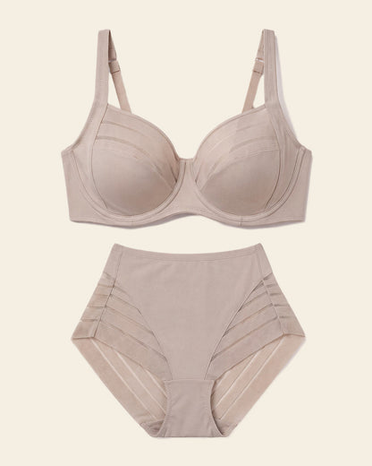 ContourFit Bra & Stripe Undetectable Panty in Nude  |Leonisa