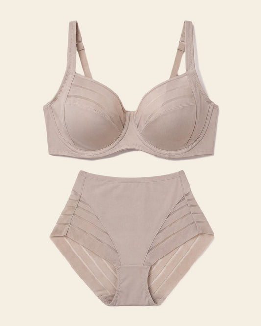 ContourFit Bra & Stripe Undetectable Panty in Nude  |Leonisa